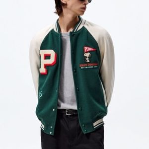 Zara peanuts varsity jacket Clearance